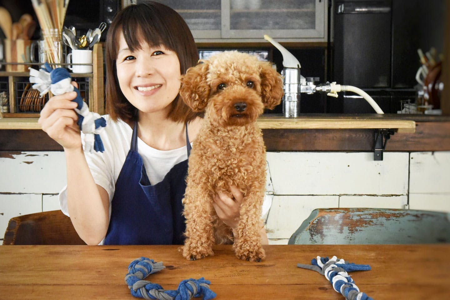 Tシャツで作る愛犬用ロープおもちゃ　chiko　愛犬チロル