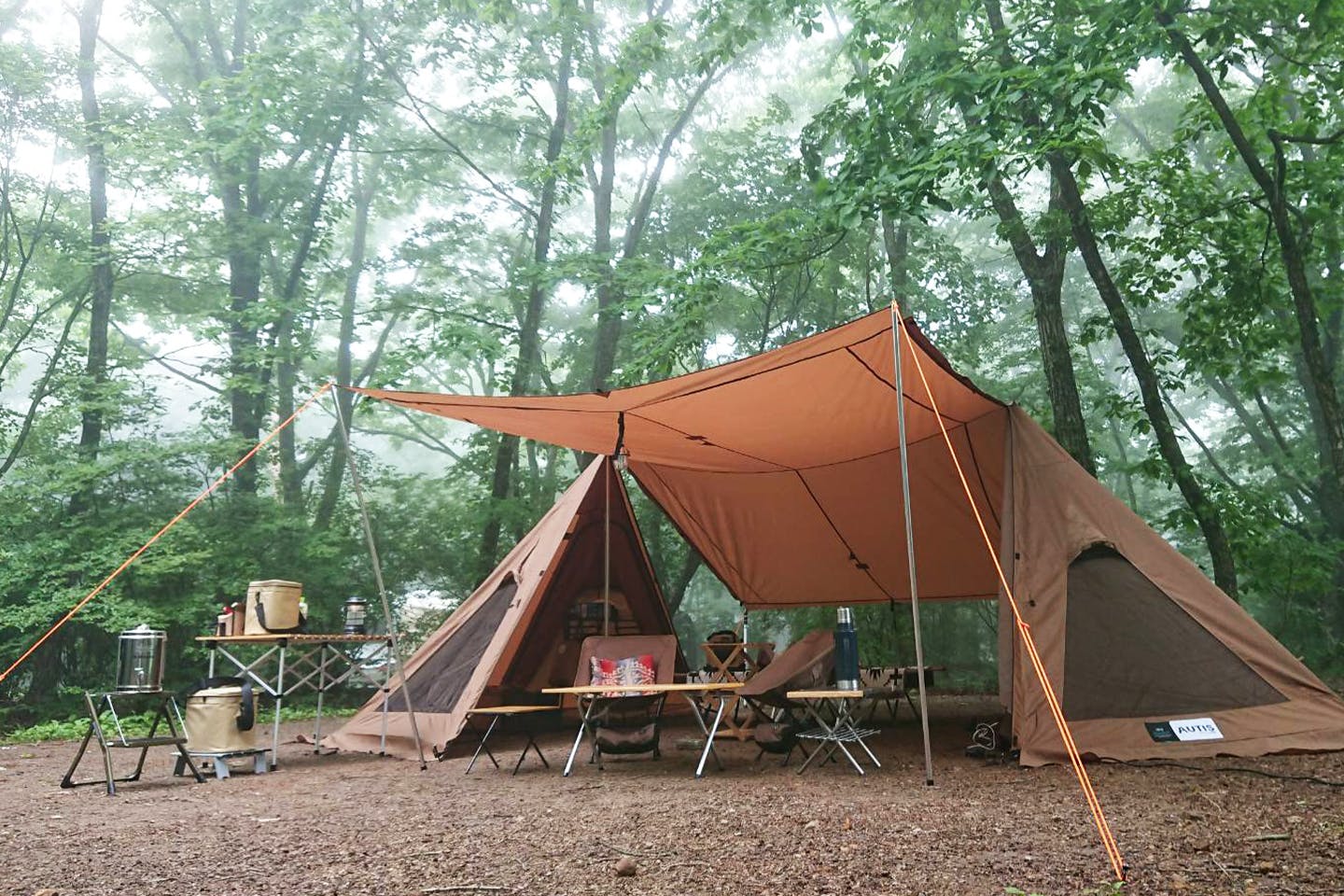 榛名湖オートキャンプ場　テント設営完了