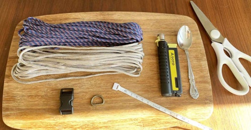キャンパー　パラコード編みの手作り首輪　材料・道具