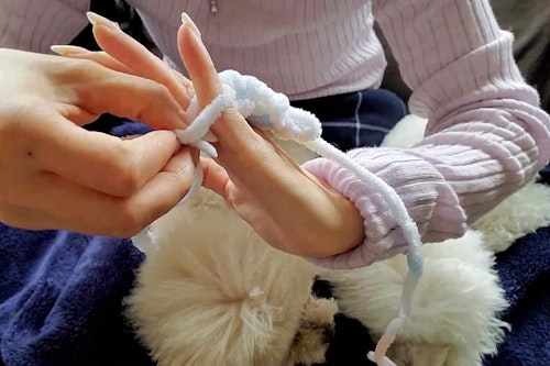 愛犬用指編み　リリアン編みの終わり方
