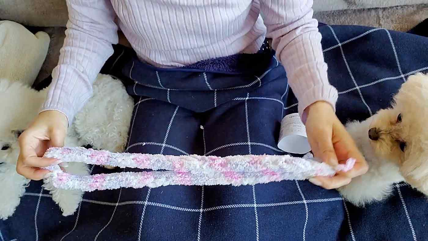 愛犬用指編み　マフラーの作り方