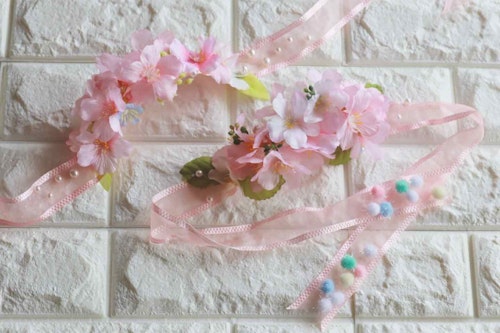 100均　桜　愛犬用の花飾り　ハンドメイド