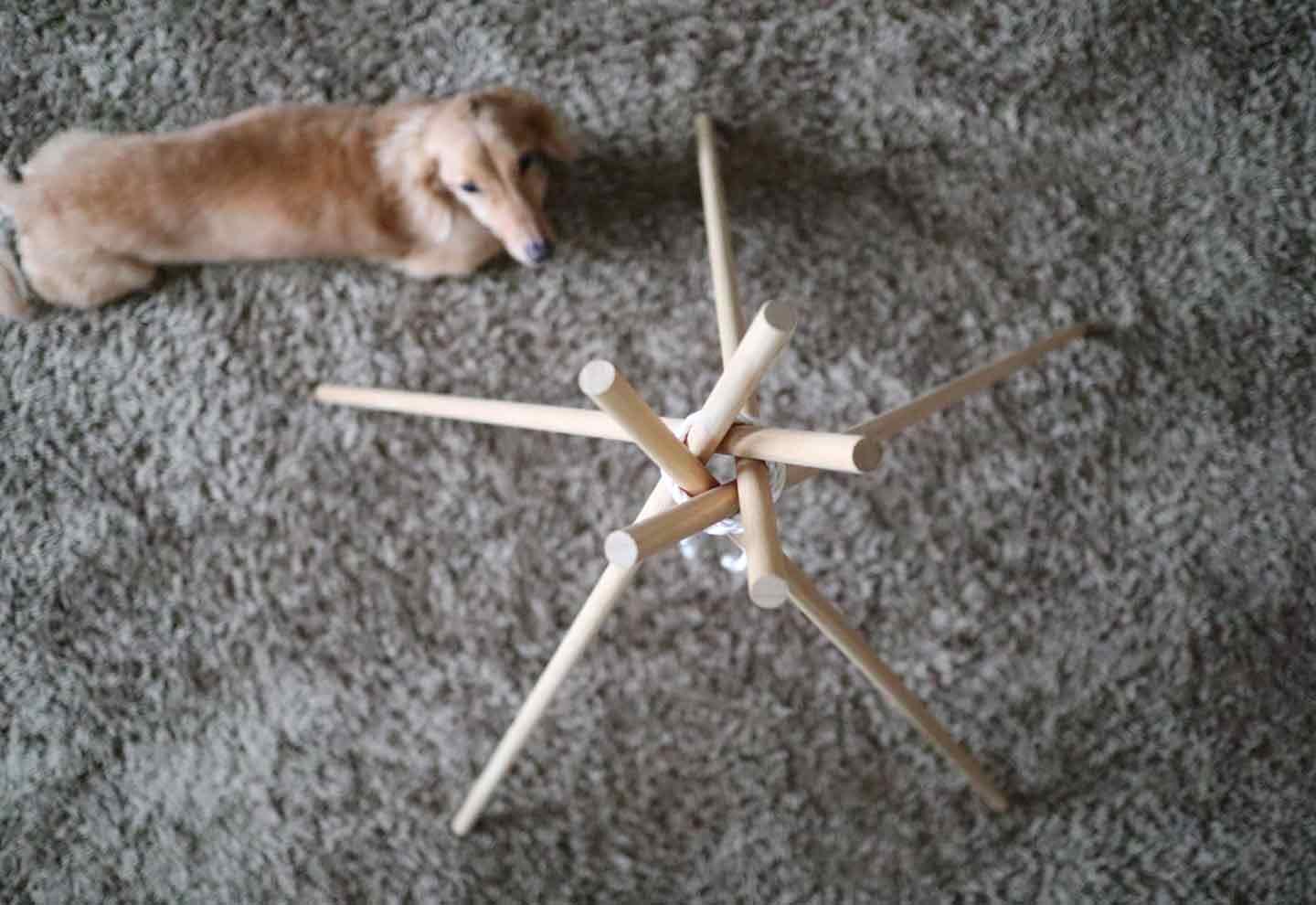 愛犬用の簡単ティピーテントの作り方　五角形になるのが理想