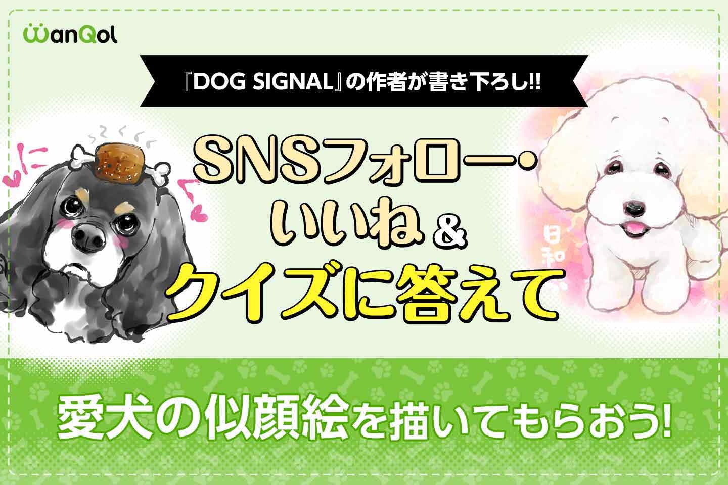 【プレゼント】クイズに答えて『DOG SIGNAL』作者にあなたの愛犬の似顔絵を描いてもらおう!
