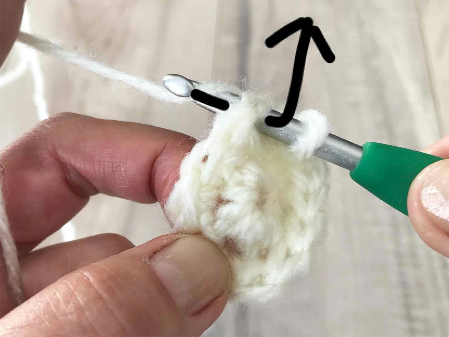 愛犬のモンブランケーキ帽子作り方　2段目の編み方