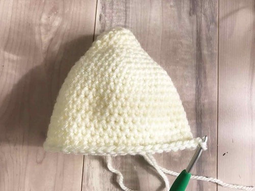 愛犬のモンブランケーキ帽子作り方　3段目以降の編み方