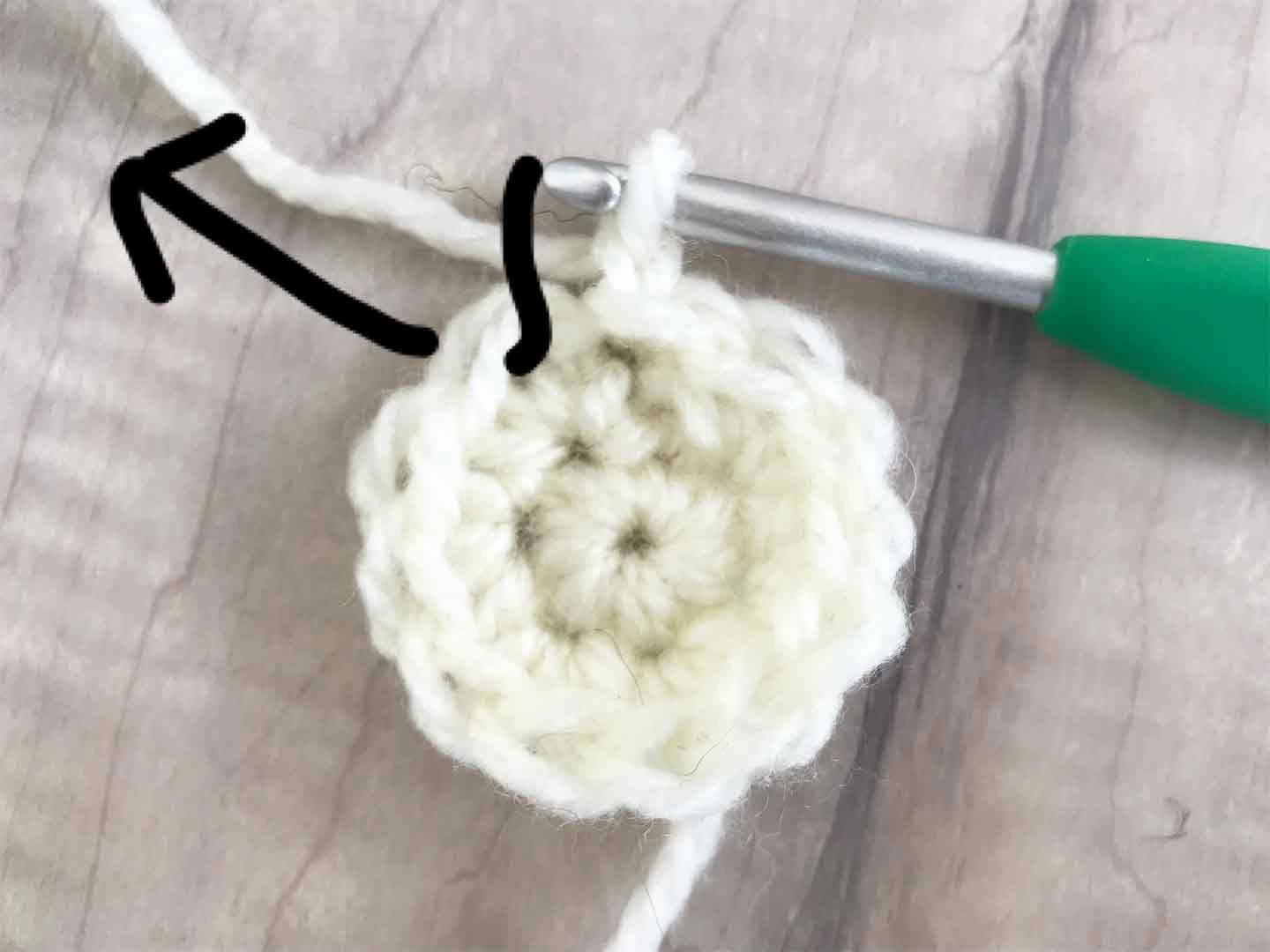 愛犬のモンブランケーキ帽子作り方　3段目以降の編み方