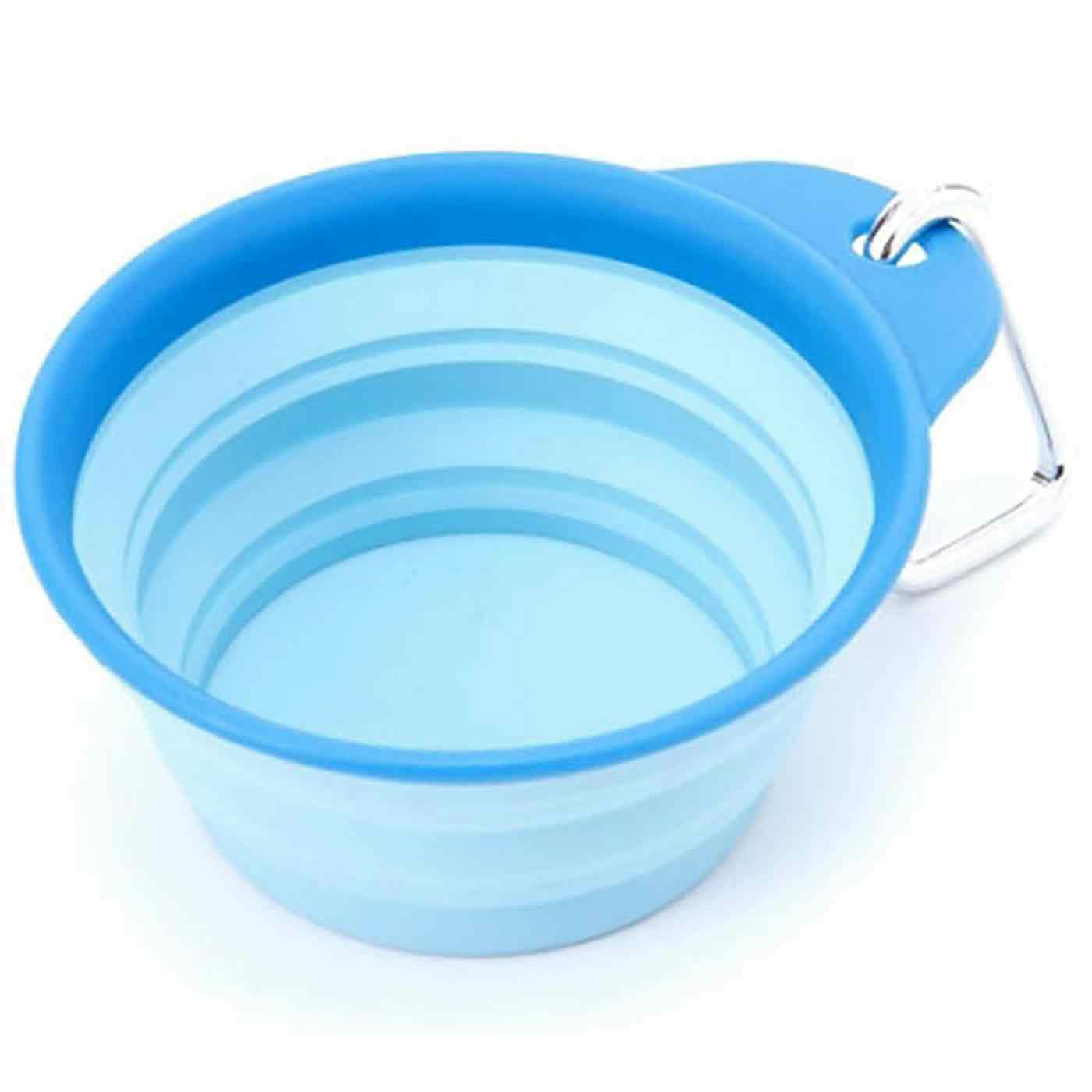 折りたためるペット食器ブルー