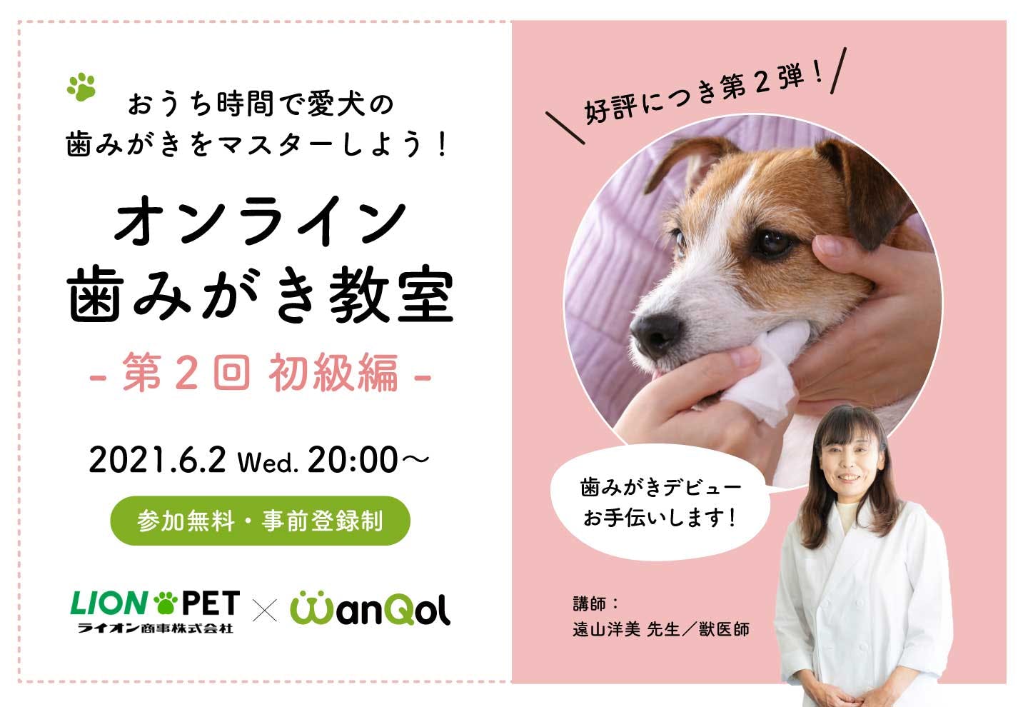 獣医師さん直伝！オンライン歯みがき教室 おうち時間で愛犬の歯みがきをマスターしよう！《初級編》