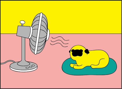 愛犬との日常4コマ漫画　パグあるある　暑さに弱い