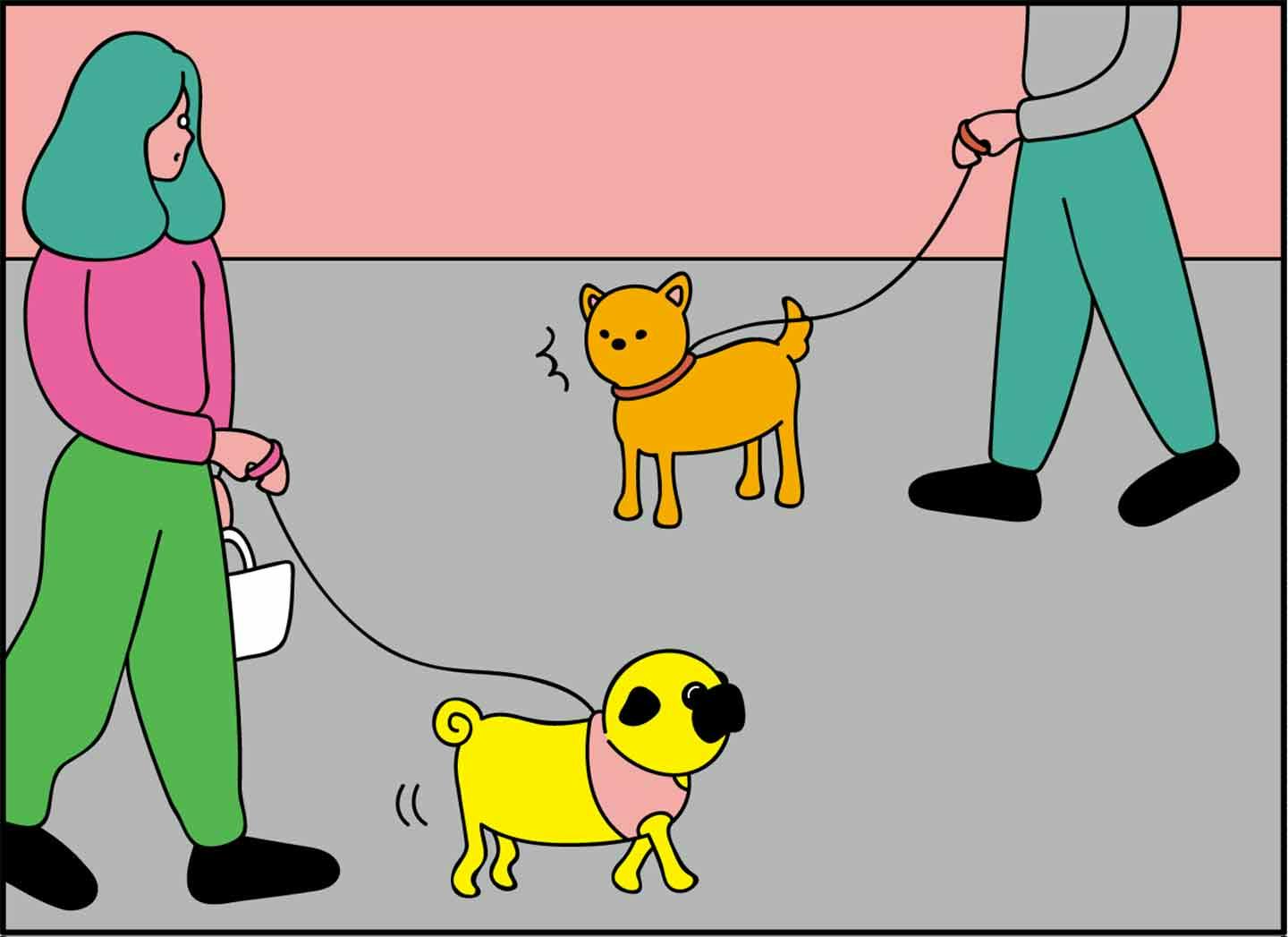 愛犬との日常4コマ漫画　マイペースな犬