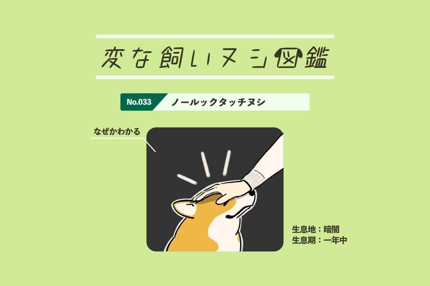 【変な飼いヌシ図鑑No.033】直接見ないでも愛犬を撫でられる飼い主『ノールックタッチヌシ』