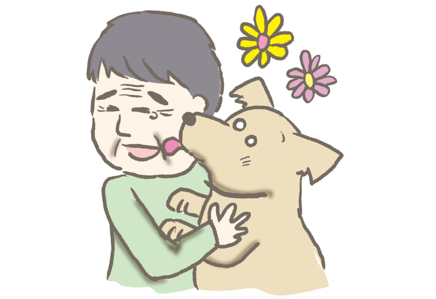 保護犬チロちゃんとおじいさん