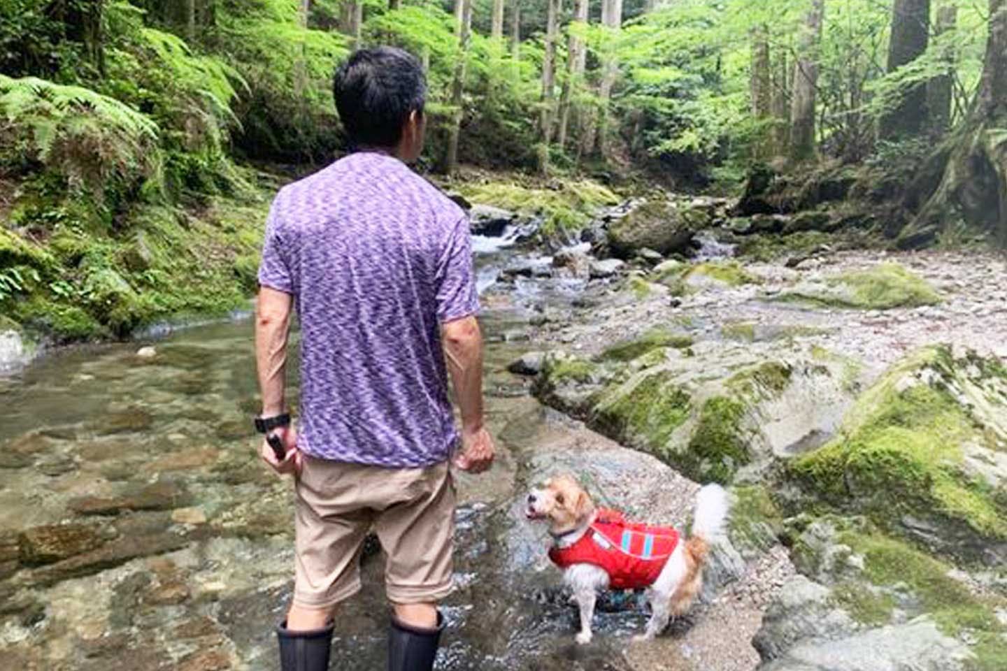  Wans Laugh（ワンズ・ラフ）の代表　小田明さんと愛犬ゲンキくん