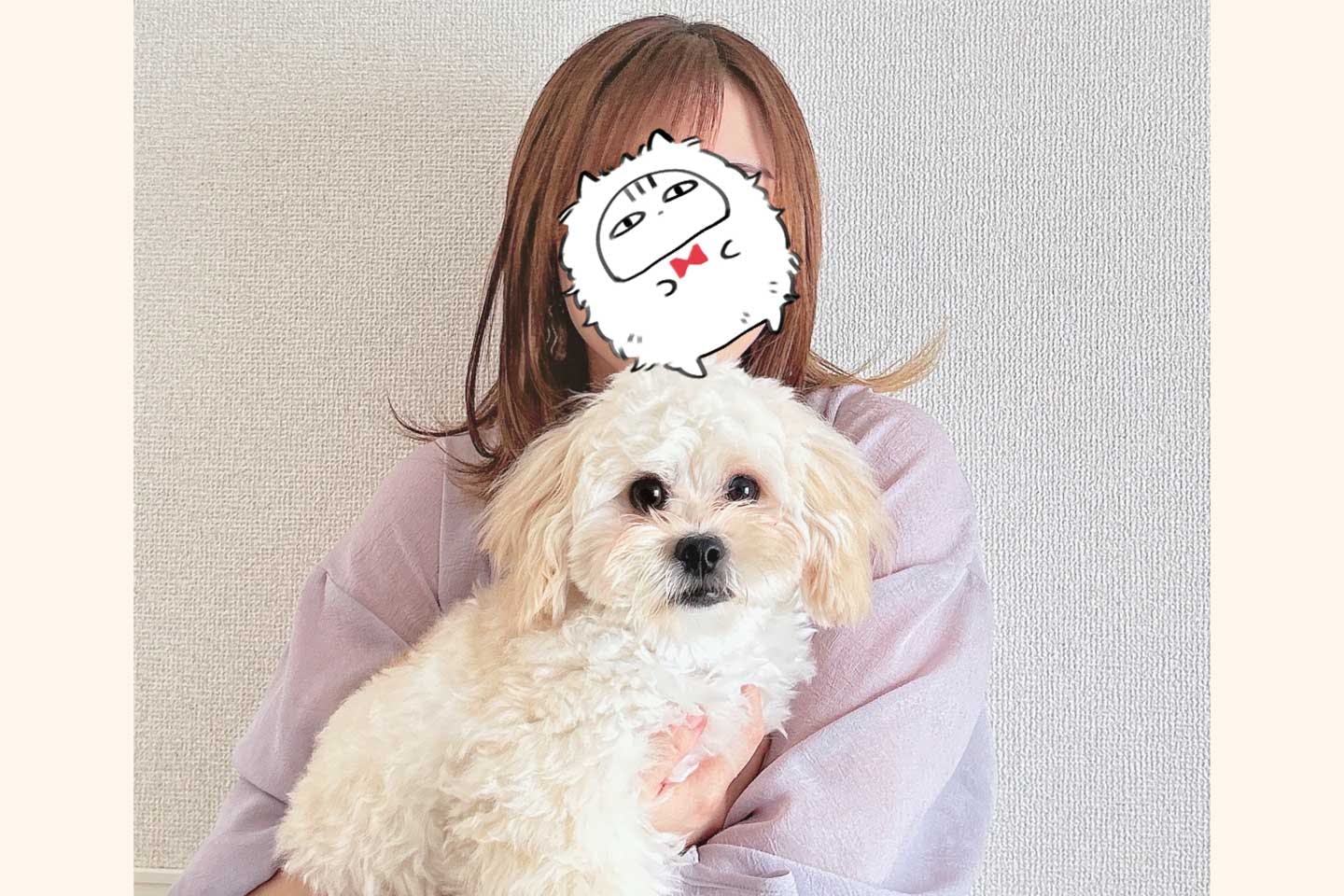 漫画家・夏奈ほのさんと愛犬ぼのくん（ペキプー）