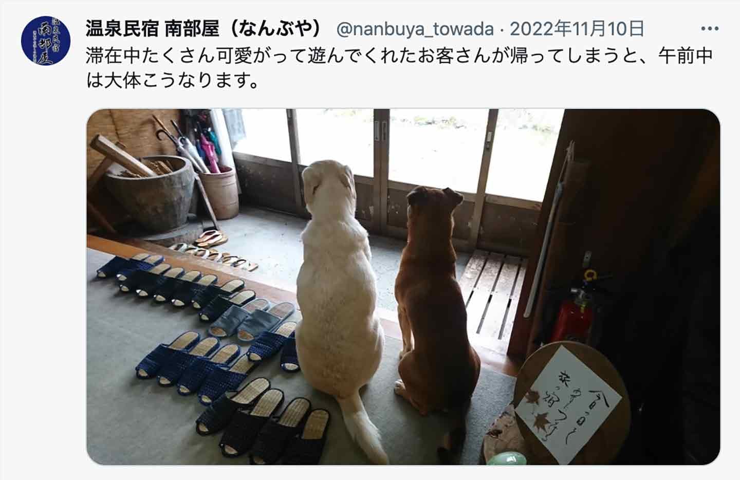 青森県十和田市の温泉宿『民宿南部屋』のTwitter投稿