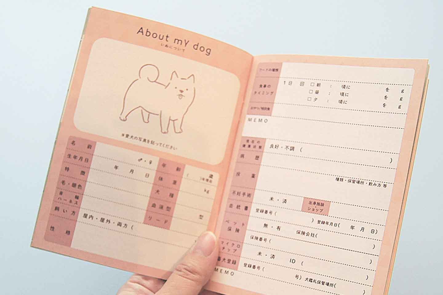 愛犬のプロフィールページ。犬種や性格、普段の食事、健康状態などが書けるようになっている 愛犬のプロフィールページ。犬種や性格、普段の食事、健康状態などが書けるようになっている