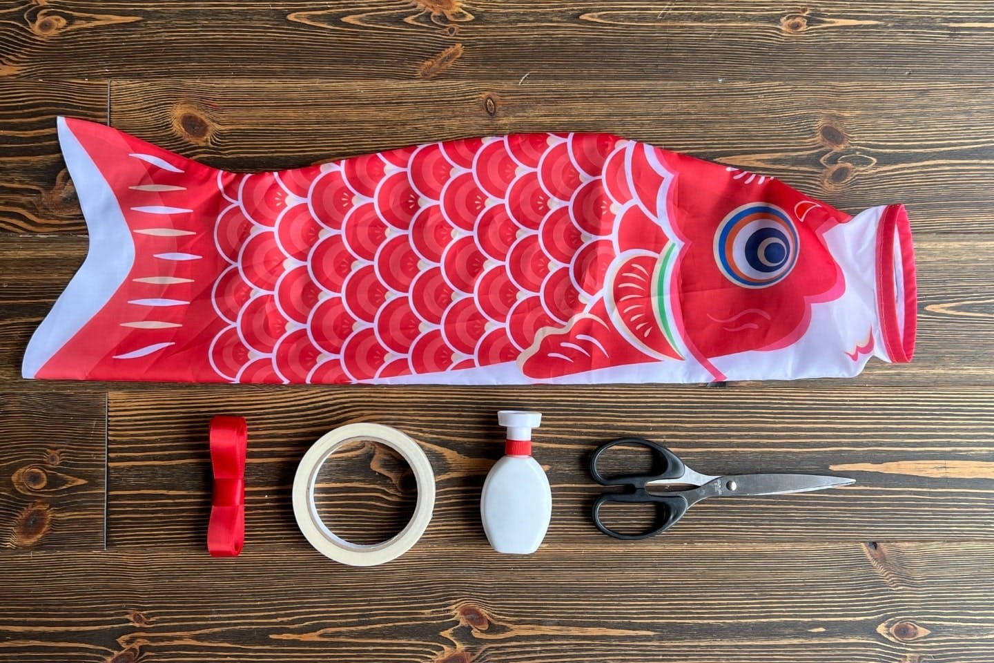 【材料・道具】市販品を使った、愛犬用鯉のぼりマントドレス