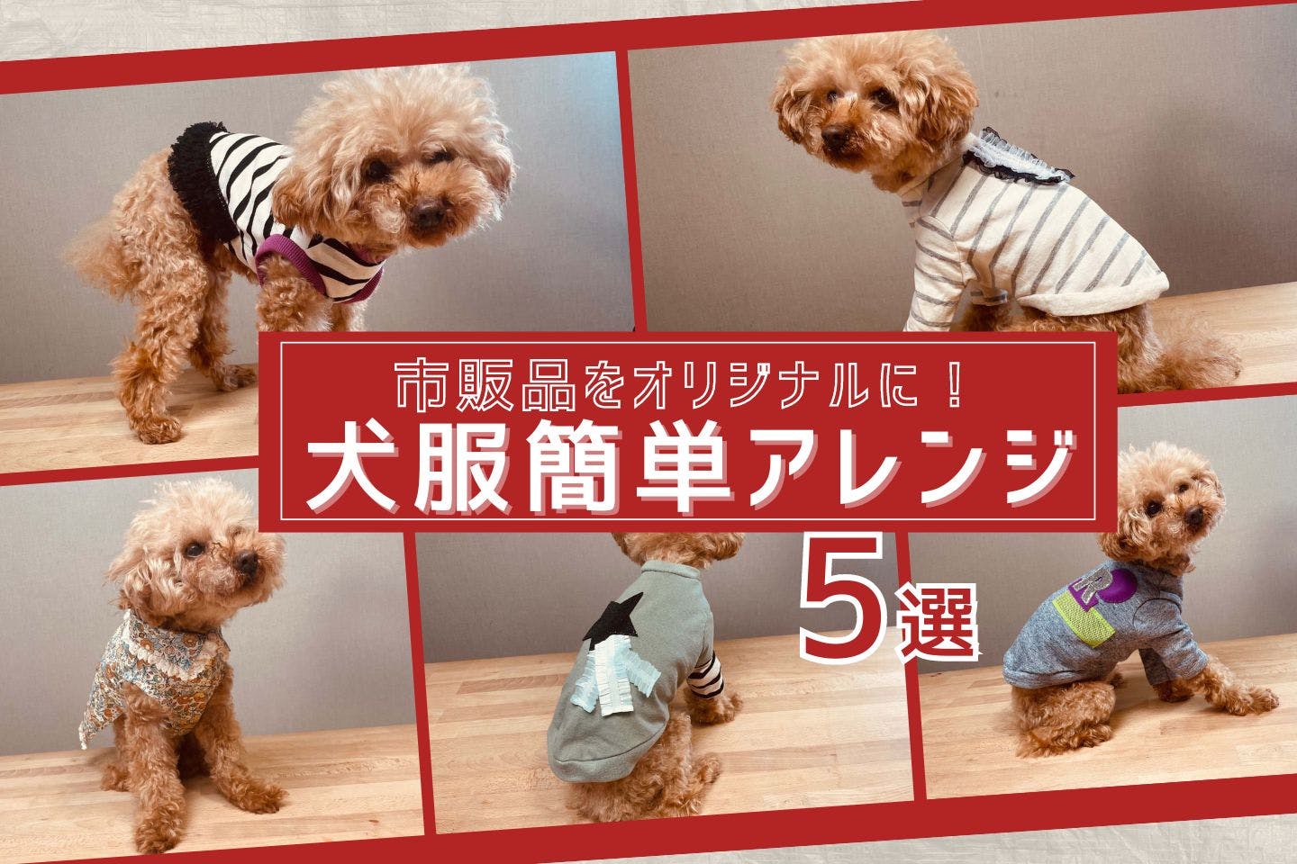 【初心者におすすめ】犬服の簡単リメイク5選。 既製品のちょい足しアレンジ術