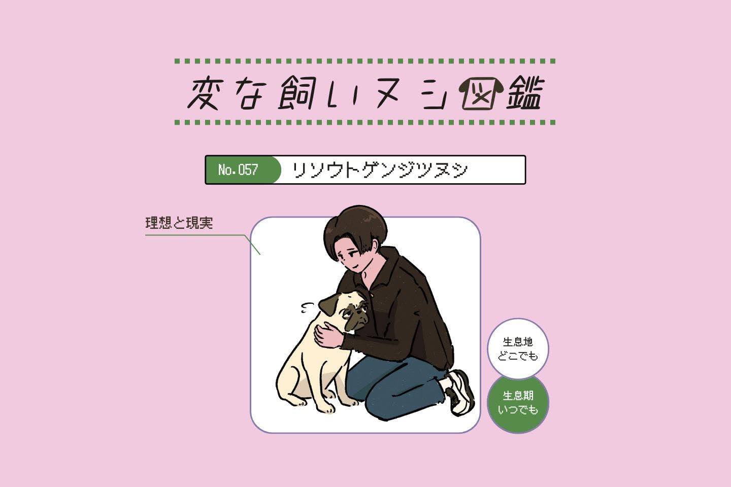 【変な飼いヌシ図鑑No.057】犬を迎える前の「理想」と迎えた後の「現実」の違いを知った飼い主『リソウトゲンジツヌシ』