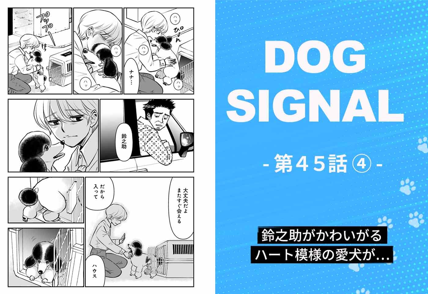 漫画『DOG SIGNAL（ドッグシグナル）』45話目4/4　鈴之介の、ハート模様の愛犬