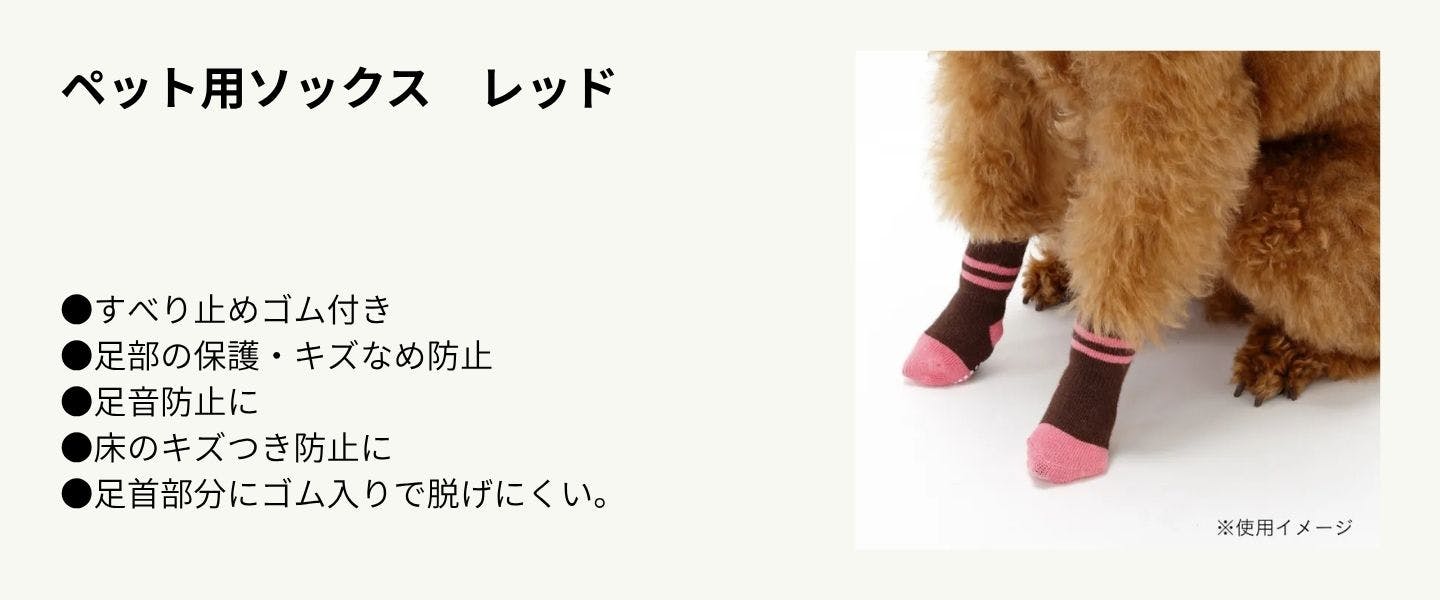 ペット用ソックス レッド S ペット用ソックス レッド S