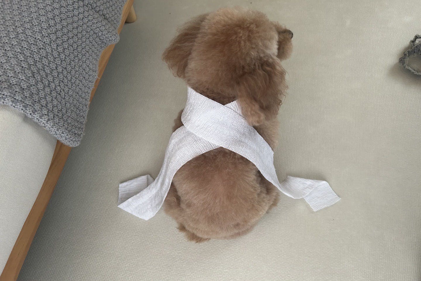 肩の上でクロスさせる