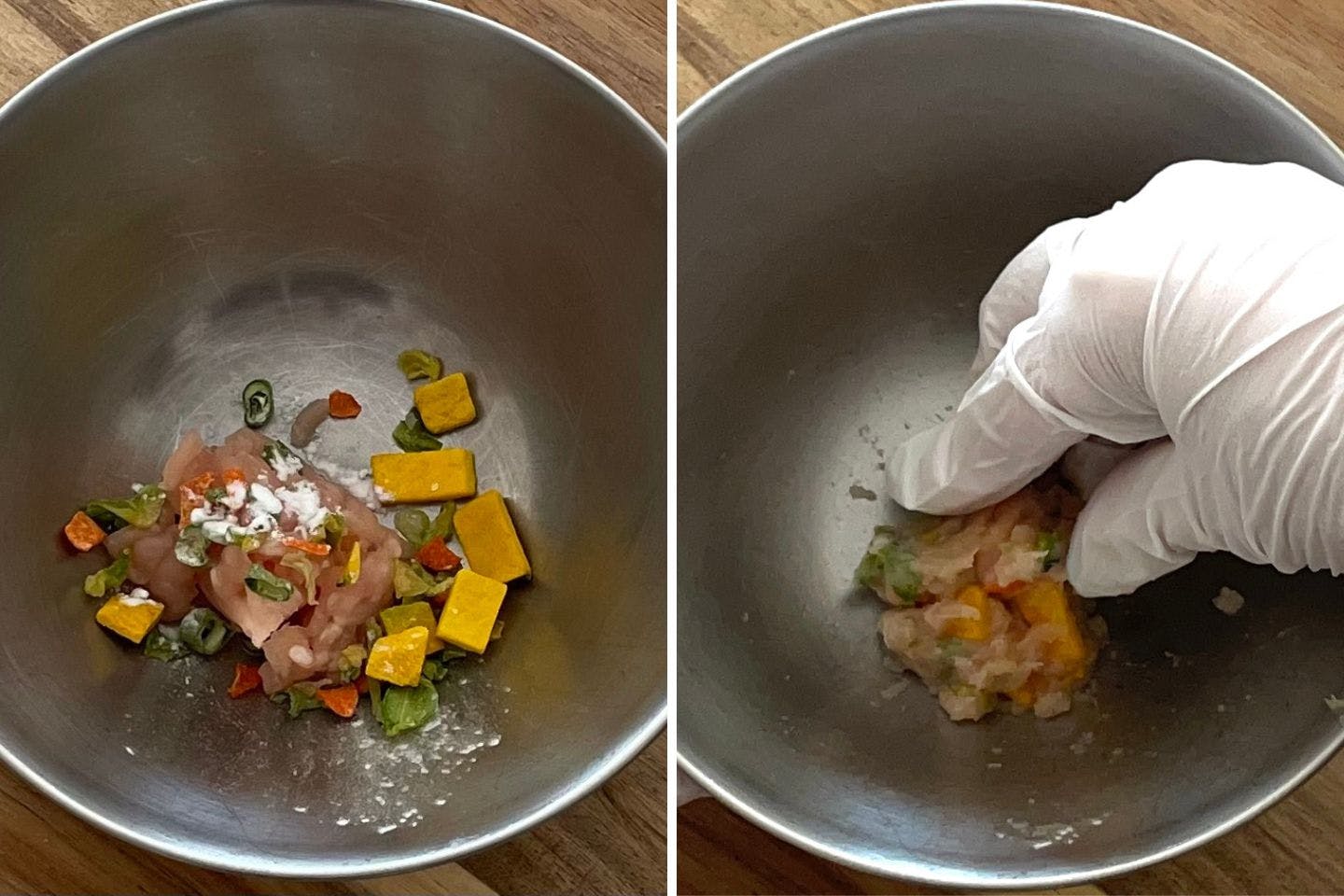 愛犬用「彩りつくね」の作り方