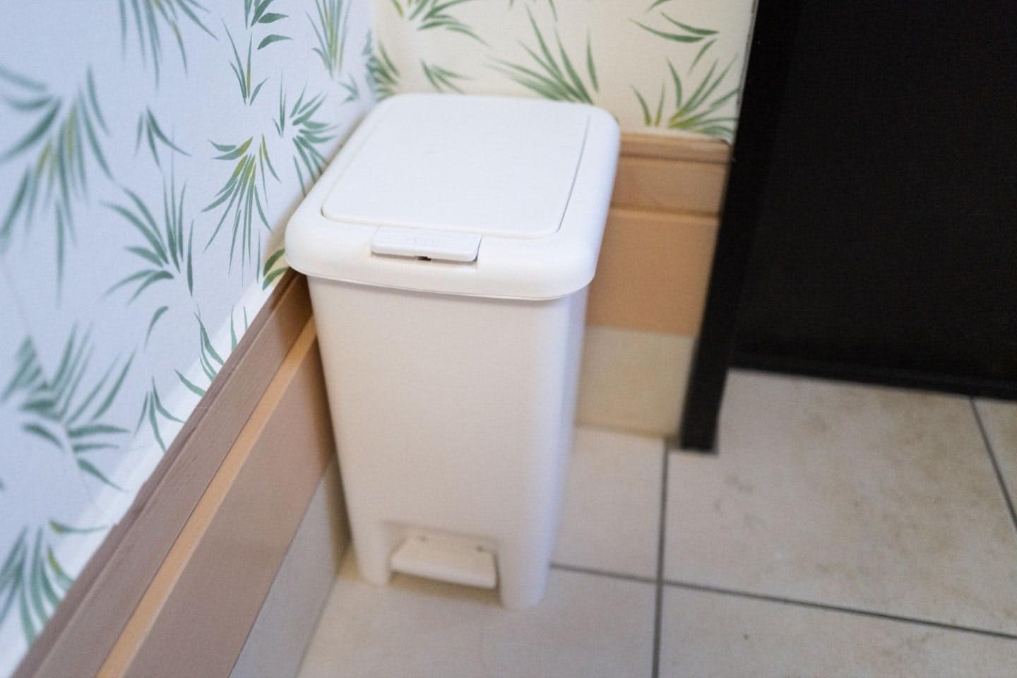玄関に置かれたゴミ箱 玄関に置かれたゴミ箱