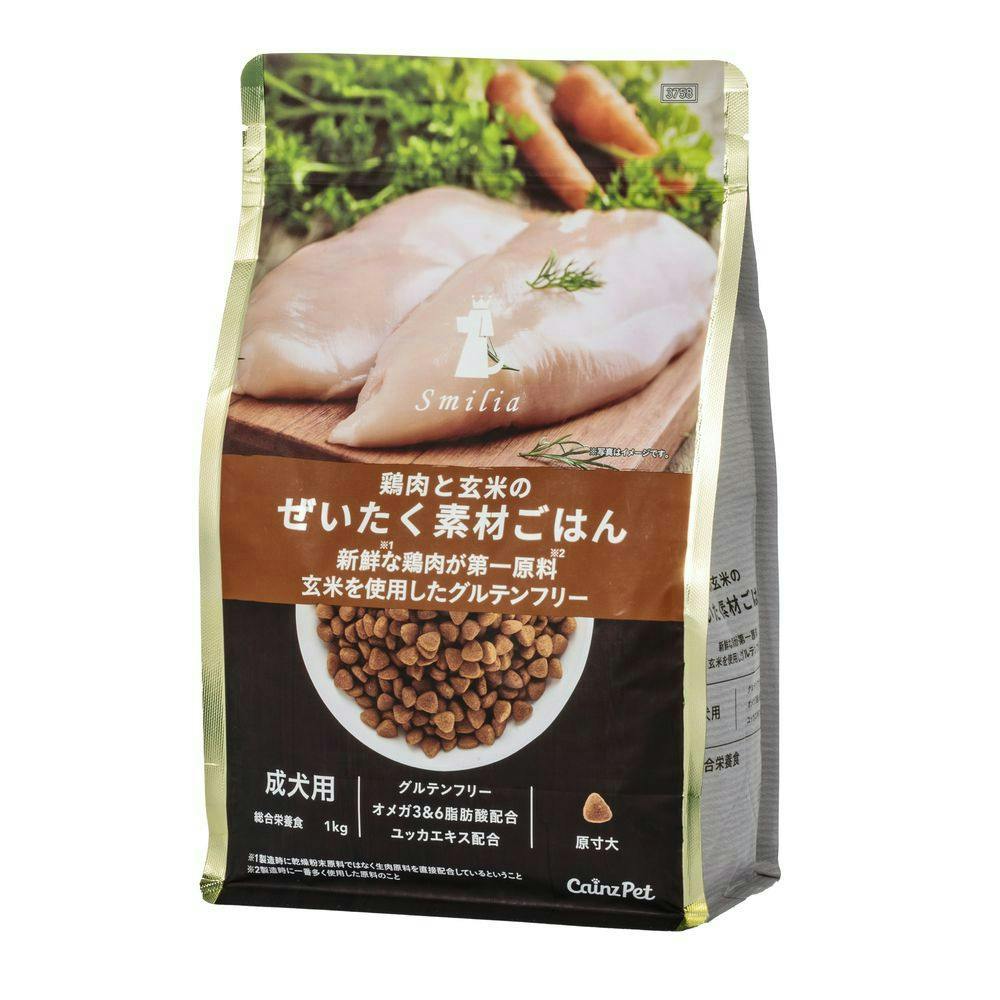 スマイリア 鶏肉と玄米のぜいたく素材ごはん 1kg 成犬用