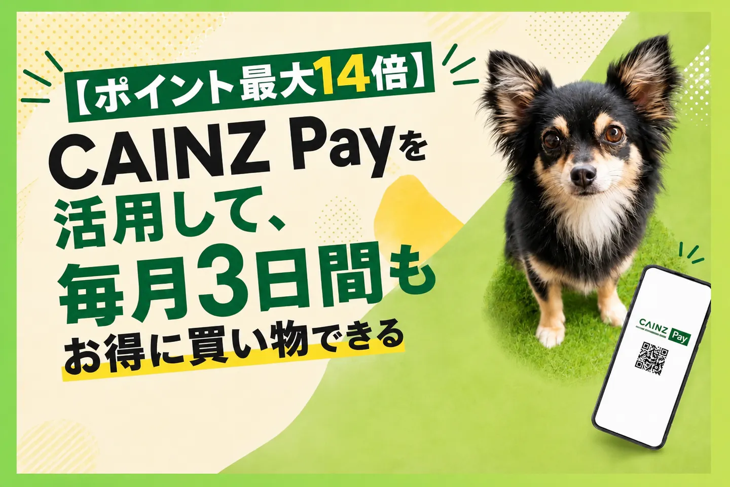 【ポイント最大14倍】CAINZ Payとメンバーズ特典を活用して犬用品代を節約しよう