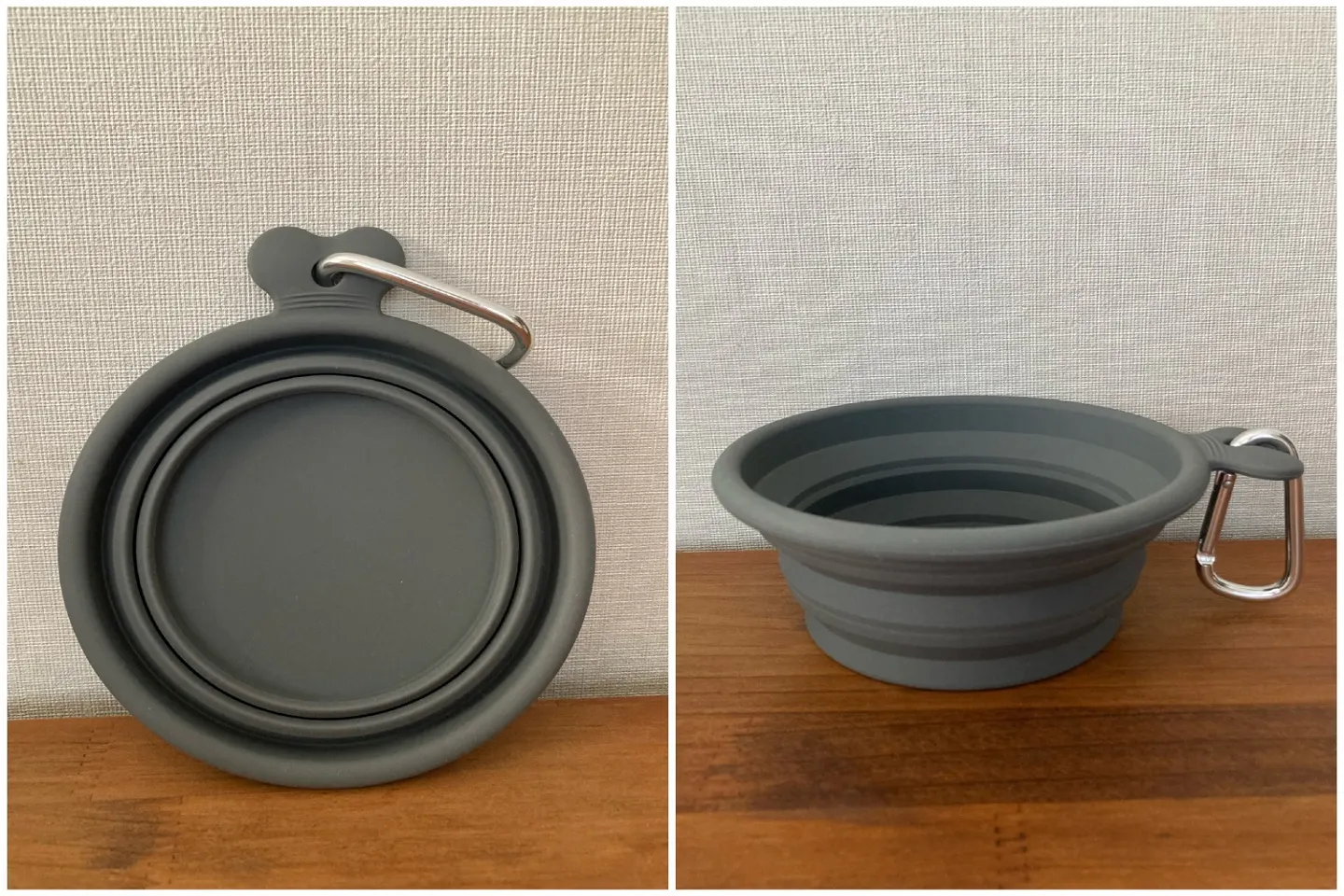 カインズのペット用折りたたみ食器を展開した様子