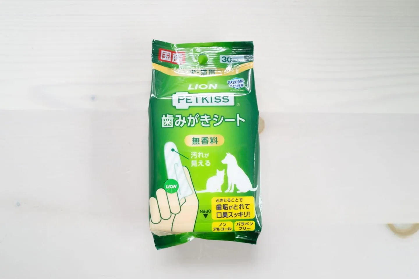 LION PETKISS ふくだけ歯みがきシート 無香料 30枚入 LION PETKISS ふくだけ歯みがきシート 無香料 30枚入