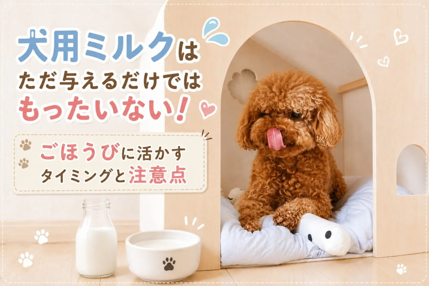 犬用ミルクはただ与えるだけではもったいない!ごほうびに活かすタイミングと注意点